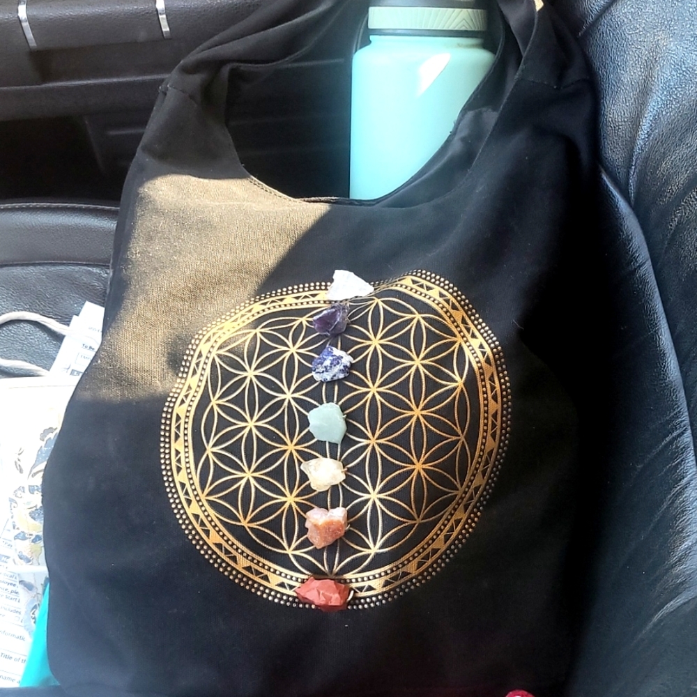 7 Chakra crystals boho purse/bag
